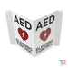 AED And Bleeding Control Transforming Sign Front Top Angle