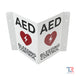 AED And Bleeding Control Transforming Sign Front Top Angle