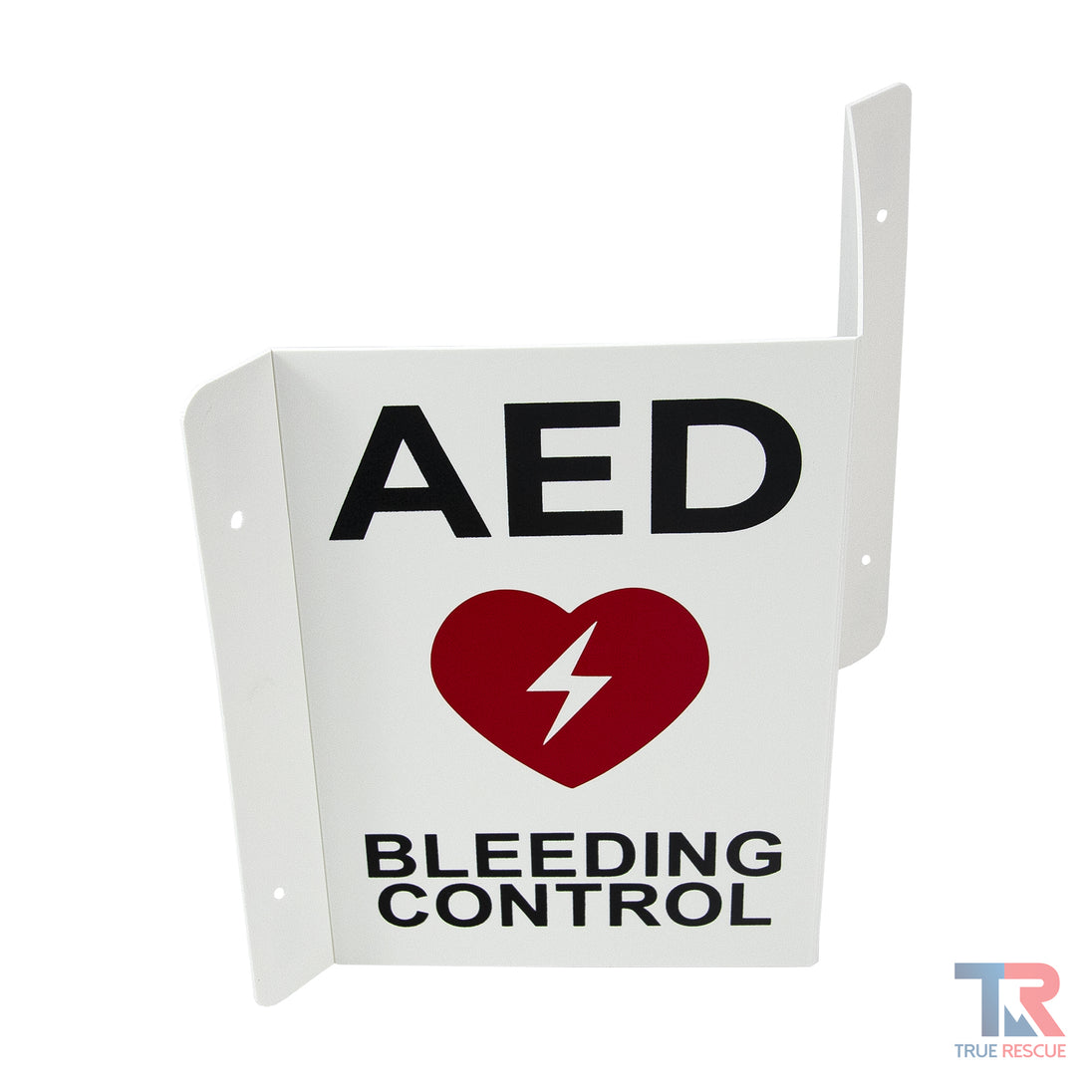AED And Bleeding Control Transforming Sign Side Top Angle
