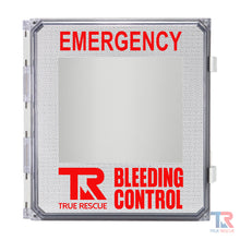 Load image into Gallery viewer, Outdoor Bleeding Control Cabinet by True Rescue® Front View Red Logo
