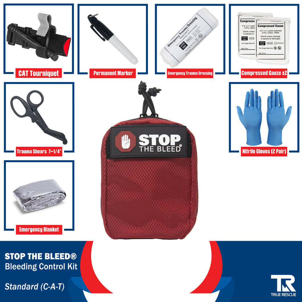 STOP THE BLEED kit standard contents diagram